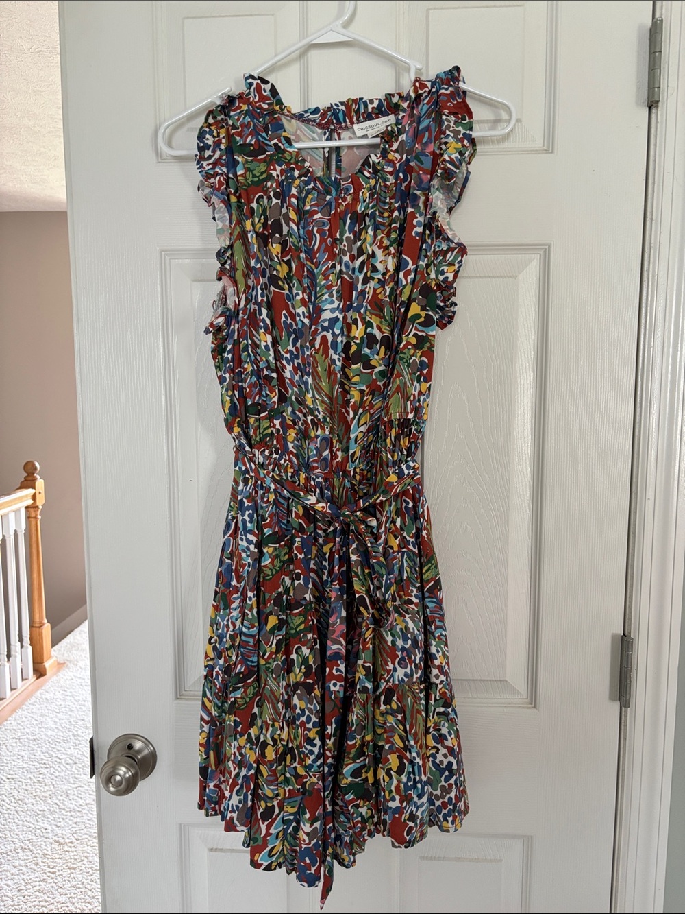 Multicolor Ruffled Mini Dress - Women's Casual Day Dress